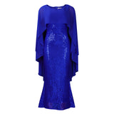 Women's Spring New Fashion Chiffon Cloak Cane Cown Banquet Party Dress
