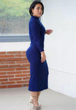 Turtleneck Cut Out Mature Midi