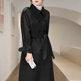 Coat Medium And Long Woolen Coat 2021 Autumn And Winter New Hepburn Knee Straight Tube High-end Women's