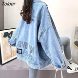 Casual Denim Jacket Women Korean Style Coat Loose Wild Blue/black Jean Jackets Womens Clothes Top Spring Autumn 2022