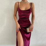 Women's Clothing 2025 New Spring And Summer Fashion Sexy Repair Fork With Dress
