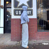 Sales Spliced Sports Pants Leisure Trousers Men's Loose Straight Tube Retro High Street Wide-Legged Panties-Outfit