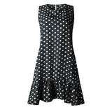 Dress 2021 Women Ruffle Spring Street Sexy Casual Slim Thin Beach Party O Neck Mini Polka Dot Dress Vestidos De