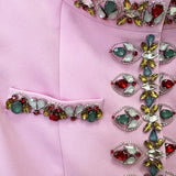 Early Spring New Fashion Heavy Industry Nails And Diamond Jacket Jacket Trousers Set Two