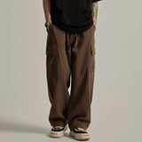 Overalls Men's Spring And Autumn New Tide Brand Ins Loose Straight Tube Wide-Legged Casual Trousers-Outfit