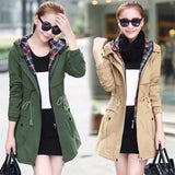 Long Plus Size Trench Coat Women New 2020 Spring Autumn Hooded Zipper Loose Female Windbreaker Fake Two Pieces