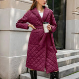 Winter Spring Mid-length Women's Parkas Black Cotton Padded Lace Jacket Light Thin Fashion Elegant Quilted Coats for