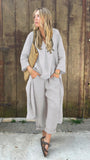 Explosion. Women's Casual Cotton Set Long-Sleeved Round Collar Trousers Casual