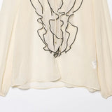 Homemade New Women's Oceanic Laminated Semi-Transparent Shirt