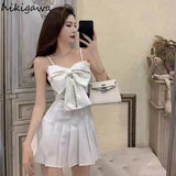 Bow Crop Tops Female 2023 Women's Clothing Sling Slim Waist Tank Korean Y2k Top Summer Sexy Club Camis Ropa Mujer
