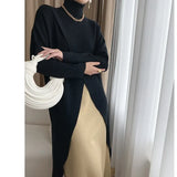 Back Long Big Size Long Knitting Sweater Turtleneck Long Sleeve Women Pullovers New Fashion Autumn Winter 2023
