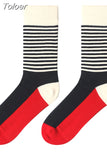1 Pair Men Dress Socks Cotton Colorful Striped Plaid Printed Comfort Happy Socks Skate Funny Geometry Dot Wedding