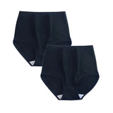 2 pcs/lot High Waist Panties Cotton Underwear Women Solid Plus Size Female Lingerie M -