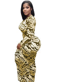 Print Leopard Sexy Midi Bodycon