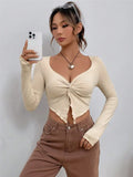 2025 New Renovate Front-Turning Irregular Long-Sleeved T-Shirt