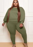 Plus Siz Loose Long Sleeve Round Neck Sweatshirt And Skinny Pants