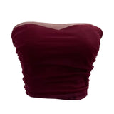 Babes Light Yarn Splicing Braless Sleeveless Top With Short Corset Corset Umbilized Bra Vest