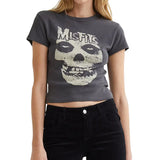 Women Gothic Clothes Tops Summer 2024 T shirts Korean Fashion y2k Grunge 2000s Vintage Aesthetic Short Sleeve Tees Streetwear-Outfit