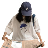 Large-Size Women's Wear Ins Loose White Oversize Design Short-Sleeved T-Shirt-Outfit
