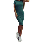 Winter Womens Dress Vestido Short Sleeve Slim Bodycon short long sleeve Tunic Crew Neck Casual Pencil Dress drop
