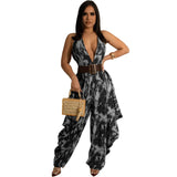 And American Deep V Neck Halter Backless Loose