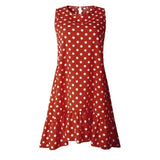 Dress 2021 Women Ruffle Spring Street Sexy Casual Slim Thin Beach Party O Neck Mini Polka Dot Dress Vestidos De