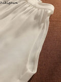 Temperament Ladies Tops Summer Chiffon Women Blouses O-neck Sleeveless White Shirts 2023 Blusas De Mujer Fashion Korean