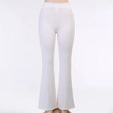 Back Triangle Hollow out Patchwork Streetwear Straight Women's Pants Summer High Waist Pant Trousers Sexy Casual