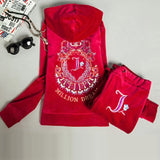 Spring Autumn Women's Velvet Tracksuits Long Sleeve Letter Pattern Embroidery Hoodies women two piece outfits