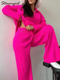 Sweater Sets For Women 2 Piece Winter Fall Knit Pants Sets Polo Collar Suits Women Winter Set Sweater Tops And