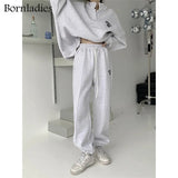 2022 Women Cotton Sweatshirt Suit Oversized Sets Female Stand Collar Loose Sweatshirt + Long Pants Suits Short