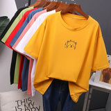 Kawaii Summer T Shirt Women 2020 New O Neck Oversized Tees 100% Cotton Loose Tees Soft Casual Female Tops 7
