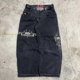 Y2K Polar Boy Jeans Hip-Hop Cartoon Pattern Loose Harajuku High Waist Wide Pants-Outfit
