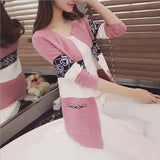 Knitted Cardigan Sweaters Coat Women's Sweater Top Feminine Clothes Long Sleeve Warm Jacket Korean Style Autumn