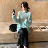 Price Does Not Return] Xiu Xixi 13 Lines 2025 Autumn Round-Neck Wool Knitted Sweater Women
