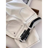 White Broad Legs Loose High-Waisted Jeans Women Autumn And Winter Winter Plus Thick Small Hanging