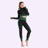 Seamless Gym Set Fitness Sports Suits GYM Cloth Fitness Long Sleeve Shirts High Waist Running Leggings Workout