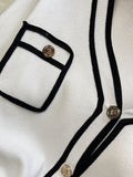And Winter Long-Sleeve Knit Suits Lace-Up Waist Mid-Length V-Neck Cardigan + Wide-Leg Pants Two-Piece Outfits