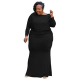 Dresses for Women Plus Size Fall Clothing Casual Solid Long Sleeve Stretch Loose Elegant Dress 2021 Wholesale