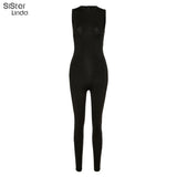 Sisterlinda Sleeveless Skinny Summer Rompers Womens Jumpsuit O-Neck Invisible Zipper Sexy Playsuits Ladies Sport Casual