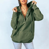 Autumn Winter Fashion Hooded Sweatshirt Women Warm Long Sleeve Solid Color Loose Pullover Top Clothes Casual Pocket