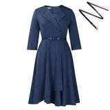 Women's 2025 Autumn And Winter 2025 New Fashion V-Neck Solid Dress With High-Waisted African