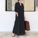 Elegant Printed Shirt Dress Women's Autumn Sundress ZANZEA Casual Long Sleeve Maxi Vestido Female Lapel Button