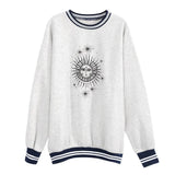 Plus Size Autumn Winter Sun Star Sweatershirts Womens Casual Loose Pullover Cute Youg Girls Hoodies Female Clothes Gray