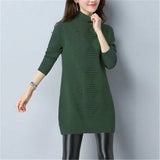 Winter Women Knit Sweater Pullover Clothes Solid Long Sleeve Turtleneck Sweater Warm Knit Bottoming Shirt Female Tops