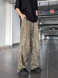 Leopard Print Parachute Trousers Men's Fashion Brand Hiphop Wide-Legged Trousers Loose Straight Tube Trendy Trousers-Outfit