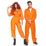 Unisex Jail Costumes Letter Print Long Sleeve Prison Jumpsuit for Adults Toddlers Role-Playing Party Cosplay Outfits-Outfit