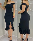 Women Sexy Shiny Rhinestone Embellished Off Shoulder Bodycon