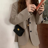 Toloer New Korean Version Of Autumn And Winter Small Pink Suit Jacket Female Thick Small Suit Suit British Wind Top-Outfit