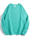 Cotton Pullover Sweatshirts Oversize Women O Neck Loose Long Sleeve Top Solid Oversized Green Sweatshirt For Women